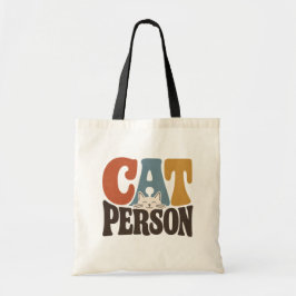 レトロな猫好きのためのタイポグラフィーデザイン トートバッグ