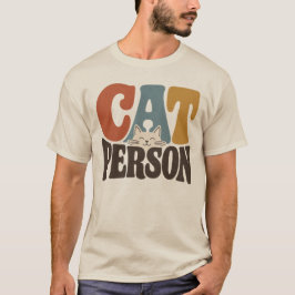 レトロな猫好きのためのタイポグラフィーデザイン Tシャツ
