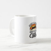 レトロな猫好き女子のビンテージ風デザイン コーヒーマグカップ (正面左)