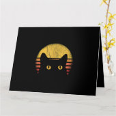 レトロな猫 ヴィンテージ カード (黄色い花)