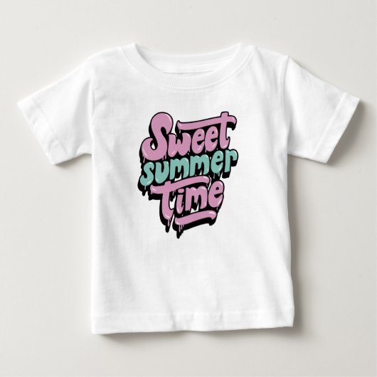 レトロな甘い夏の時間 ベビーTシャツ (正面)