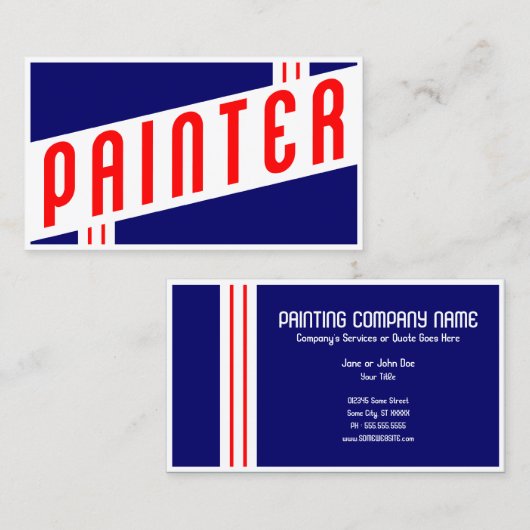 レトロな画家 名刺 (正面/裏面)