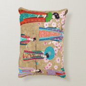 レトロな留学生のオリエンタル中国のガール、 アクセントクッション (裏面(縦))