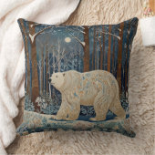 レトロな白い北極熊のボヘミアンワールド クッション (ブランケット)