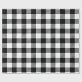 レトロな白と黒のクリスマスと新年のタータン・プレイド ラッピングペーパー (フラット)