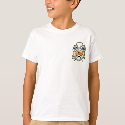 レトロな目覚まし時計のキッズデザイン Tシャツ (正面)