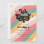 レトロな私たちの秘密の結婚式 フォト カラフル ウェディング 招待状 (正面)