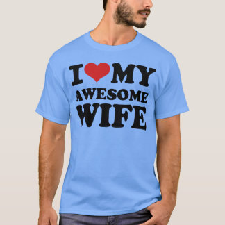 レトロな私のすばらしい妻大好き Tシャツ