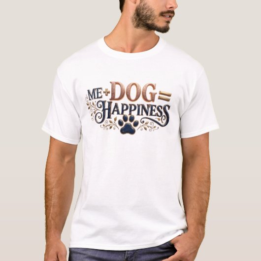 レトロな私の犬の幸せスタイルステートメント Tシャツ (正面)