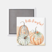 レトロな秋のハロウィンかぼちゃ マグネット (正面/裏面)