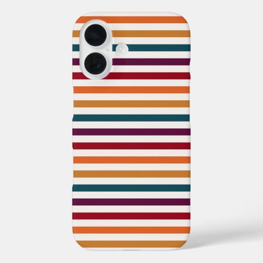 レトロな秋の多色水平ストライプ Case-Mate iPhoneケース (裏面)