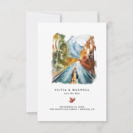 レトロな秋の山の結婚式 Save the Date