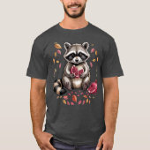 レトロな秋の果実 | ポメラニアンを食べるアライグマのオート Tシャツ (正面)