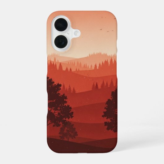 レトロな秋の森 iPhone 16ケース (裏面)