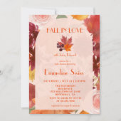 レトロな秋の紅葉 Fall in Love ベビーシャワー  招待状 (正面)