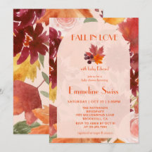 レトロな秋の紅葉 Fall in Love ベビーシャワー 