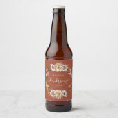 レトロな秋の花と葉　ハッピー・サンクスギビング ビールラベル (正面)