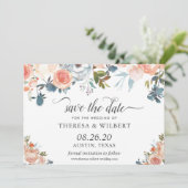 レトロな秋の花の結婚式日程お知らせ セーブザデート (スタンド正面)