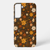 レトロな秋の花柄 - ボホーな秋の花 SAMSUNG GALAXYケース (裏面)