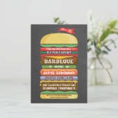 レトロな積み重ねハンバーガー 退職 BBQ 招待状 (スタンド正面)