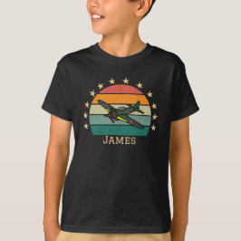レトロな第二次世界大戦の軍用戦闘機 Tシャツ