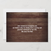 レトロな納屋の木の質感のフォトコラージュ 父の日 カード (裏面)