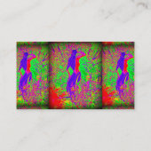 レトロな紫ヒッピーの人魚の赤 名刺 (裏面)