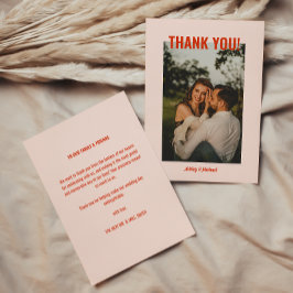 レトロな結婚式の写真 サンキューカード