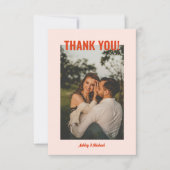 レトロな結婚式の写真 サンキューカード (正面)