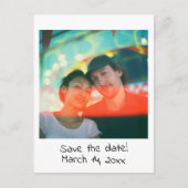 レトロな結婚式の招待状(Save the Date) インビテーションポストカード (正面)