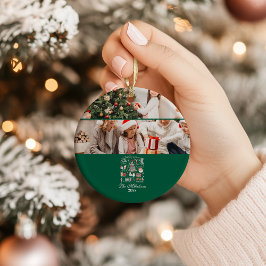 レトロな緑のクリスマスの季節 セラミックオーナメント