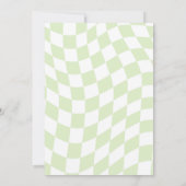 レトロな緑の波打つパトリックの日誕生日 招待状 (裏面)