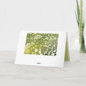 レトロな緑の花の葉 カード (裏面)