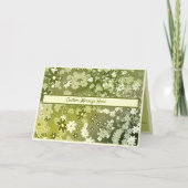 レトロな緑の花の葉 カード (正面)
