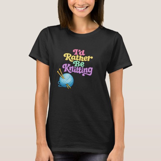 レトロな編み物スタイルのTシャツ Tシャツ (正面)