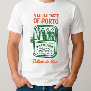 レトロな缶詰めのイワシのグラフィックがかっこいいメンズサマースタイル Tシャツ