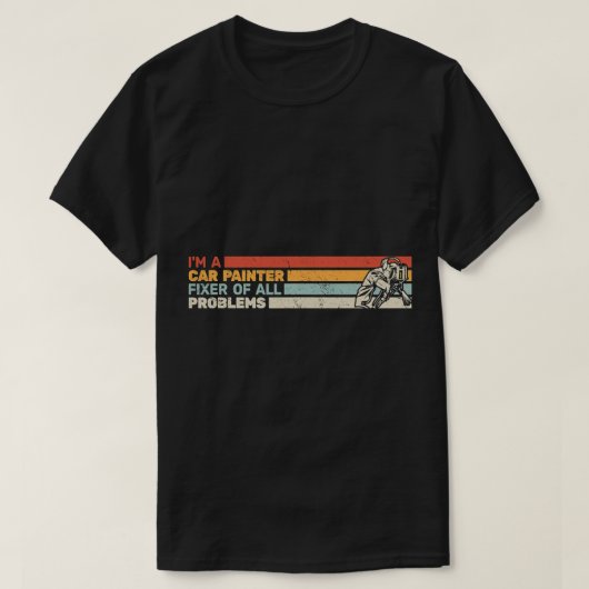 レトロな自動車体画家と自動車画家アクセサリー Tシャツ (デザイン正面)