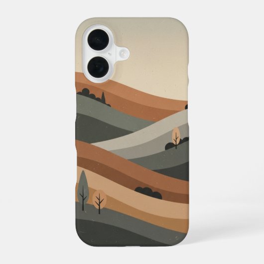 レトロな自然の丘 iPhone 16ケース (裏面)