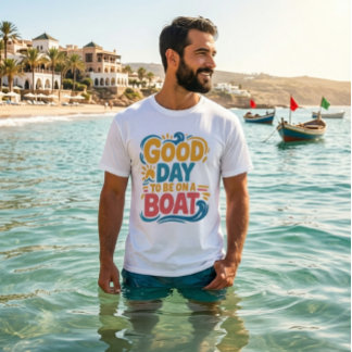 レトロな航海風の太陽とヨットのグラフィック Tシャツ