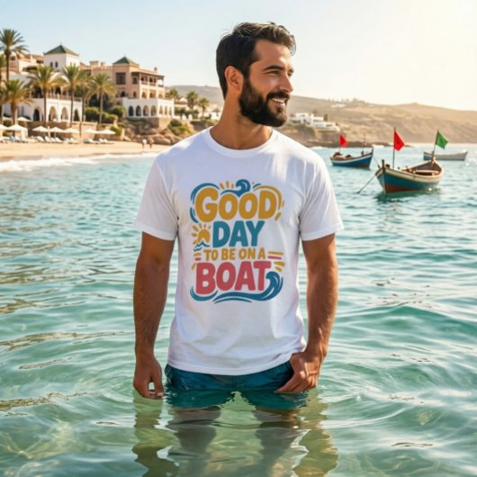 レトロな航海風の太陽とヨットのグラフィック Tシャツ