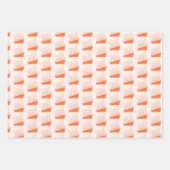 レトロな航海 オレンジ色の船 帆船 ラッピングペーパーシート (正面)