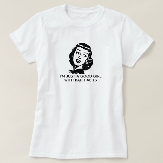 レトロな良い女の子Tシャツ Tシャツ (デザイン正面)