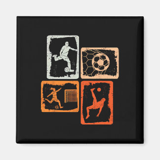 レトロな色のサッカー マグネット
