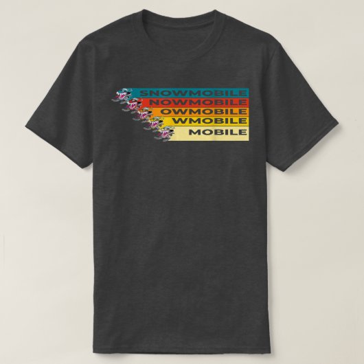 レトロな色のスノーモービルカッコいいのモンスターレース Tシャツ (デザイン正面)
