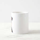 レトロな色使いの愛犬の肖像画イラスト T コーヒーマグカップ (中央)