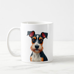 レトロな色使いの愛犬の肖像画イラスト T コーヒーマグカップ