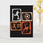 レトロな色合いのサッカー カード (黄色い花)