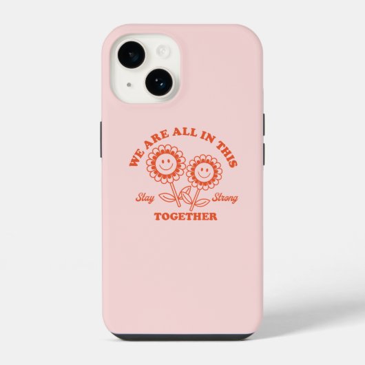 レトロな花のグラフィック iPhoneケース (裏面)