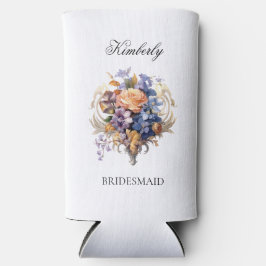 レトロな花のドレスメイドへのプレゼント スリム缶クーラー