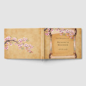 レトロな花の巻物 桜 ウェディング ゲストブック (全面)